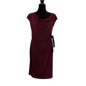 Motherhood Wine Polka Dot Tie Waist Dress - S